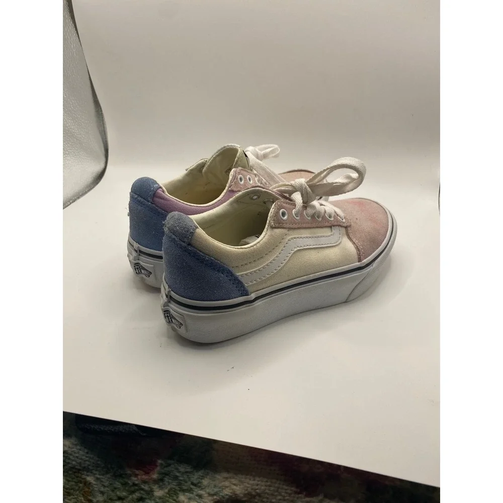 Set of 3 pairs Vans Ward Low Multi‎ Color Pastel Pink Canvas Kids Shoes Size 1.0
